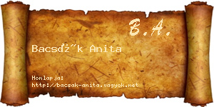 Bacsák Anita névjegykártya